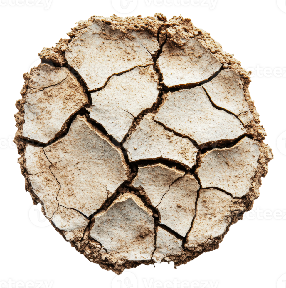 Dénudé fissuré Terre surface dans sec paysage, Couper en dehors - Stock . png