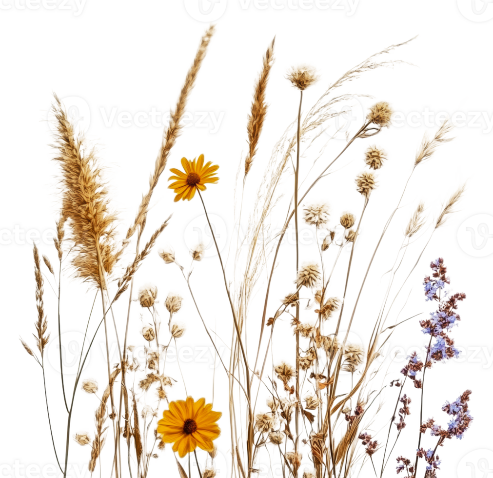 Minimalist display of colorful flowers, cut out - stock . png