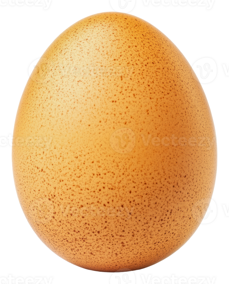 Brown egg on plain surface in sunlight, cut out - stock . png
