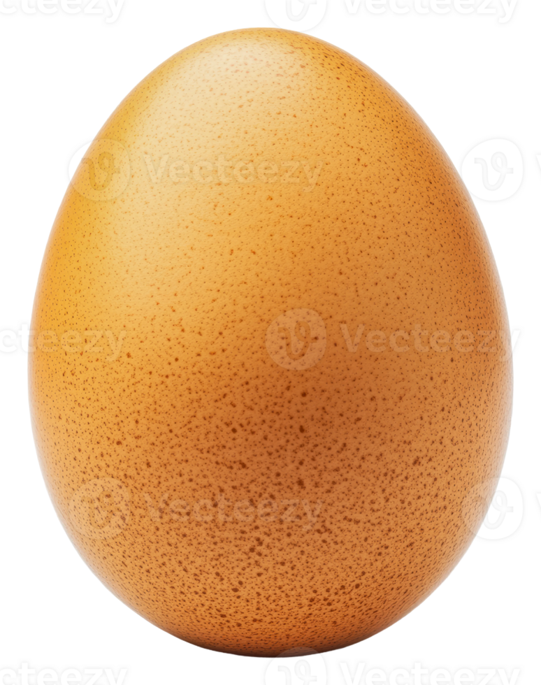 Golden brown egg resting on a plain surface, cut out - stock . png