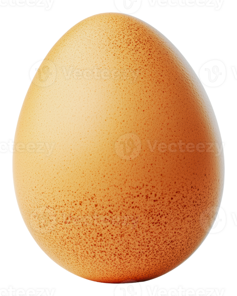 Brown speckled egg resting on a smooth surface, cut out - stock . png