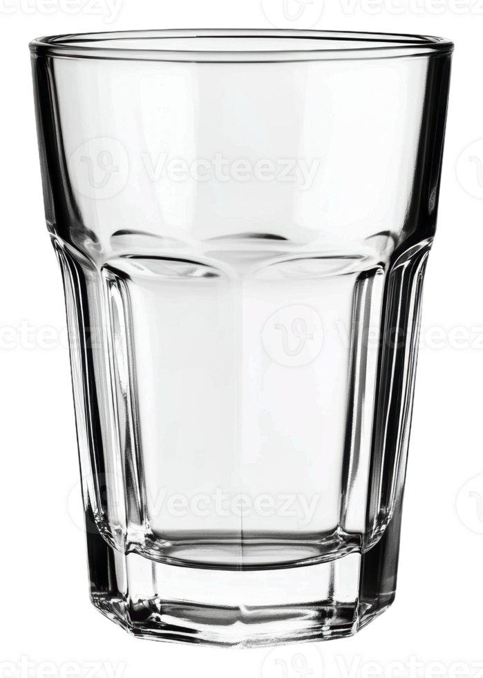 Clear glass tumbler on a white background, cut out - stock . png