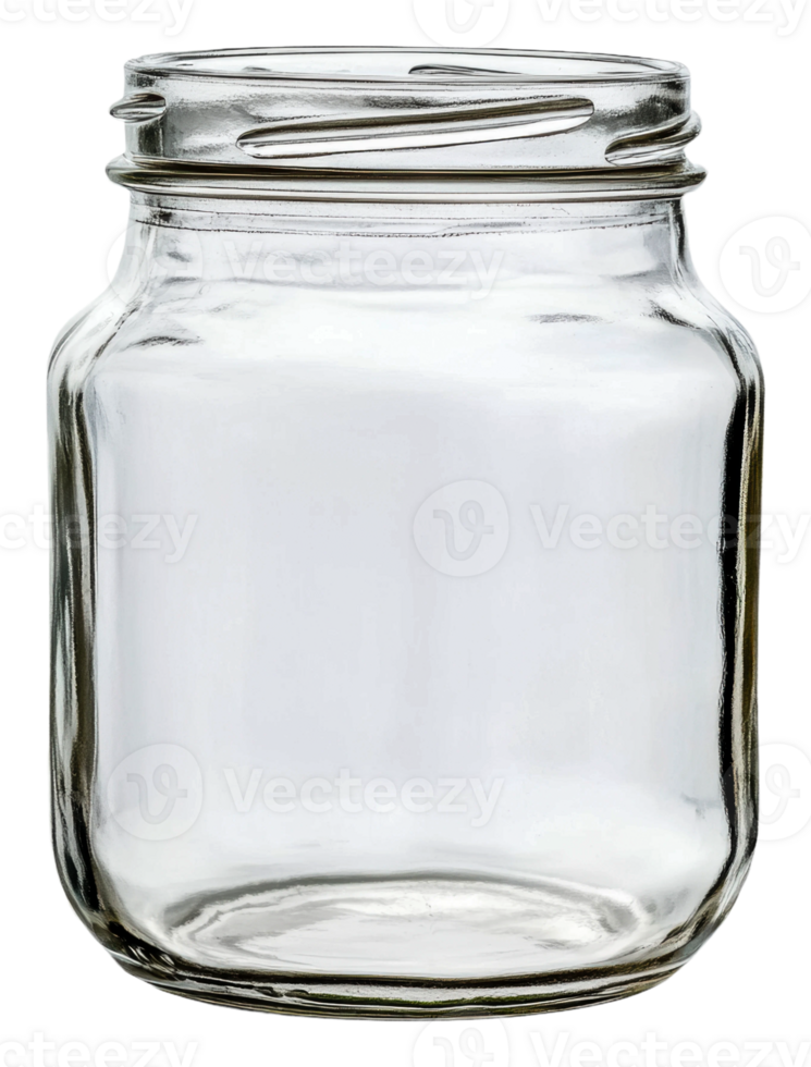 Empty glass jar ready for storage or crafting, cut out - stock . png