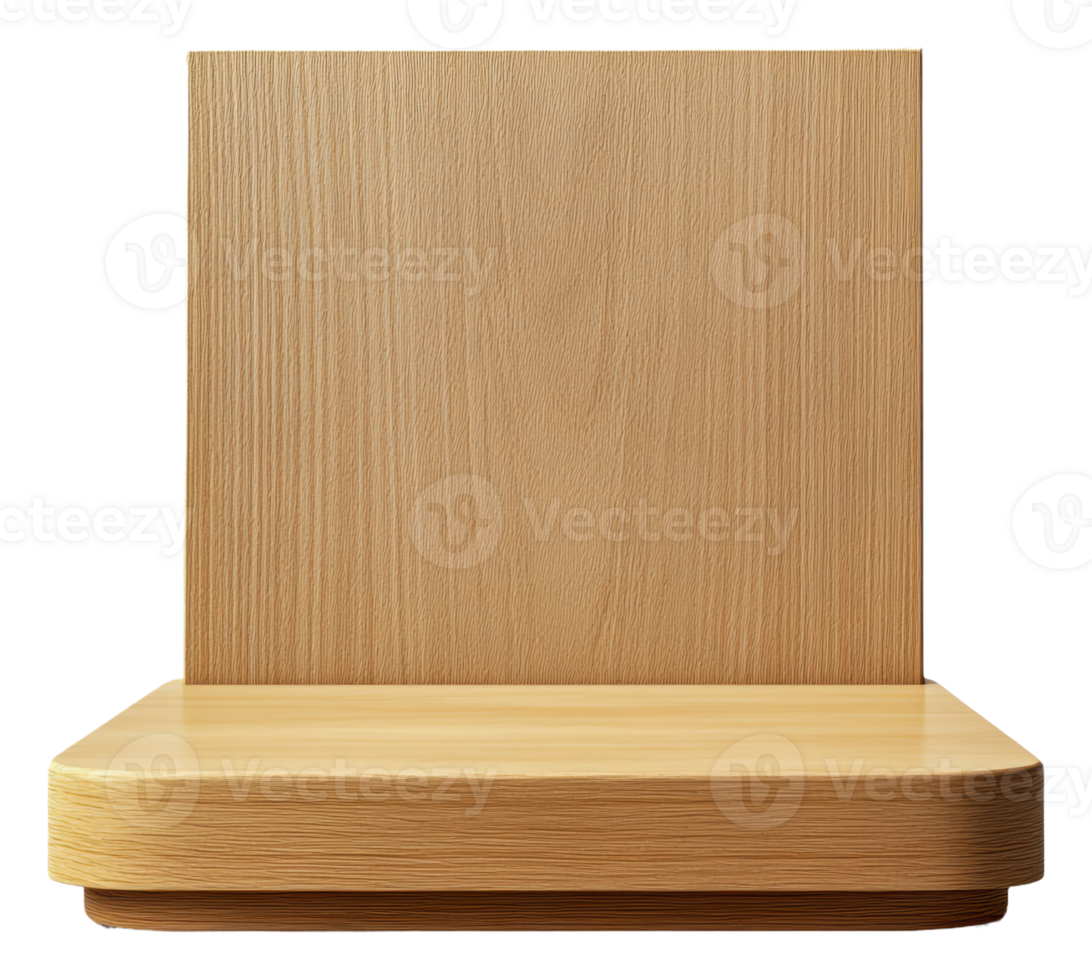 Simple wooden display stand for showcasing items, cut out - stock . png