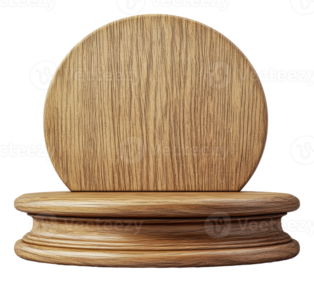 Elegant wooden trophy display base, cut out - stock . png