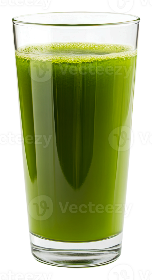 Fresh green smoothie in a clear glass, cut out - stock . png