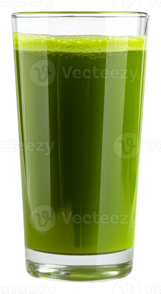 Green smoothie in a glass, cut out - stock . png