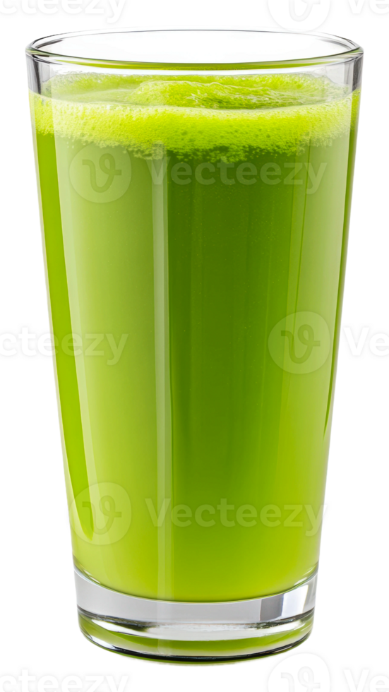 Refreshing green smoothie served in a tall glass, cut out - stock . png