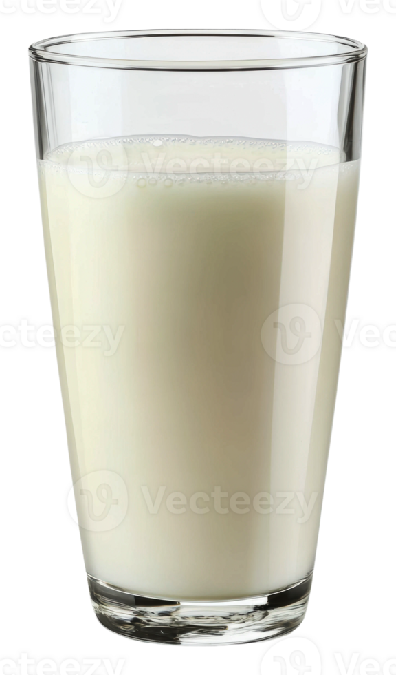 Freshly poured glass of milk on a kitchen counter, cut out - stock . png