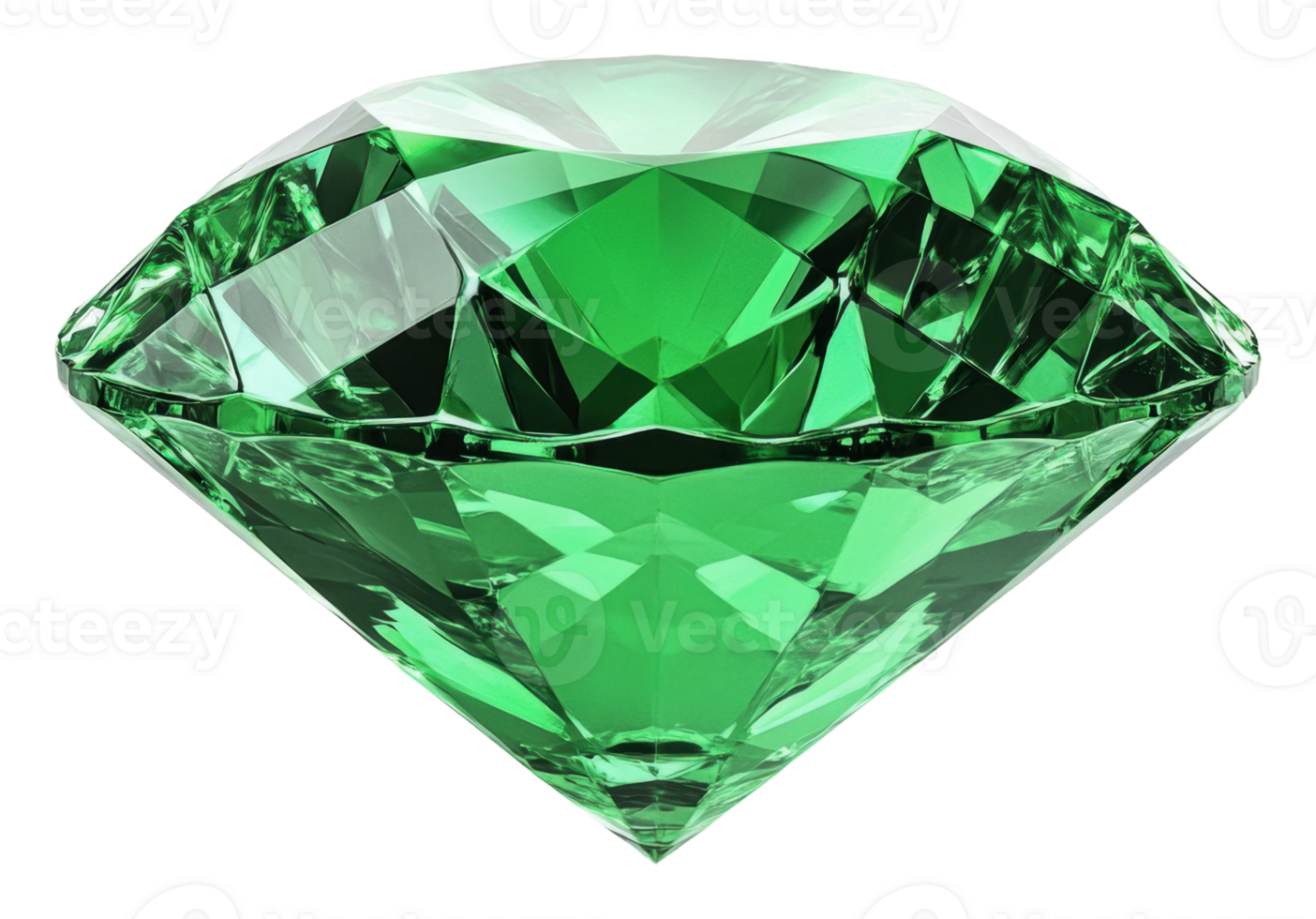Green diamond-shaped crystal, cut out - stock . png