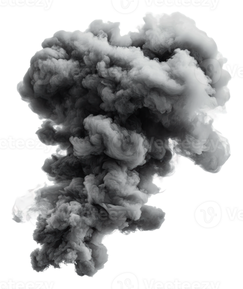 di spessore nero Fumo sorge a partire dal esplosione, tagliare su - azione . png