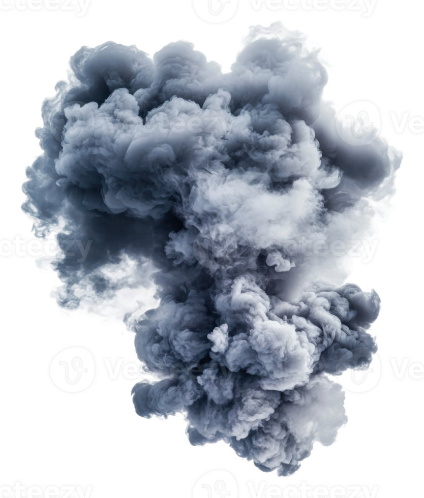Dark smoke billowing upward from an explosion site, cut out - stock . png