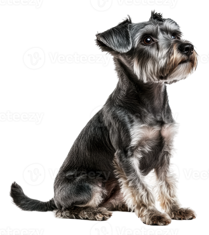 Schnauzer resting on white background, cut out - stock . png