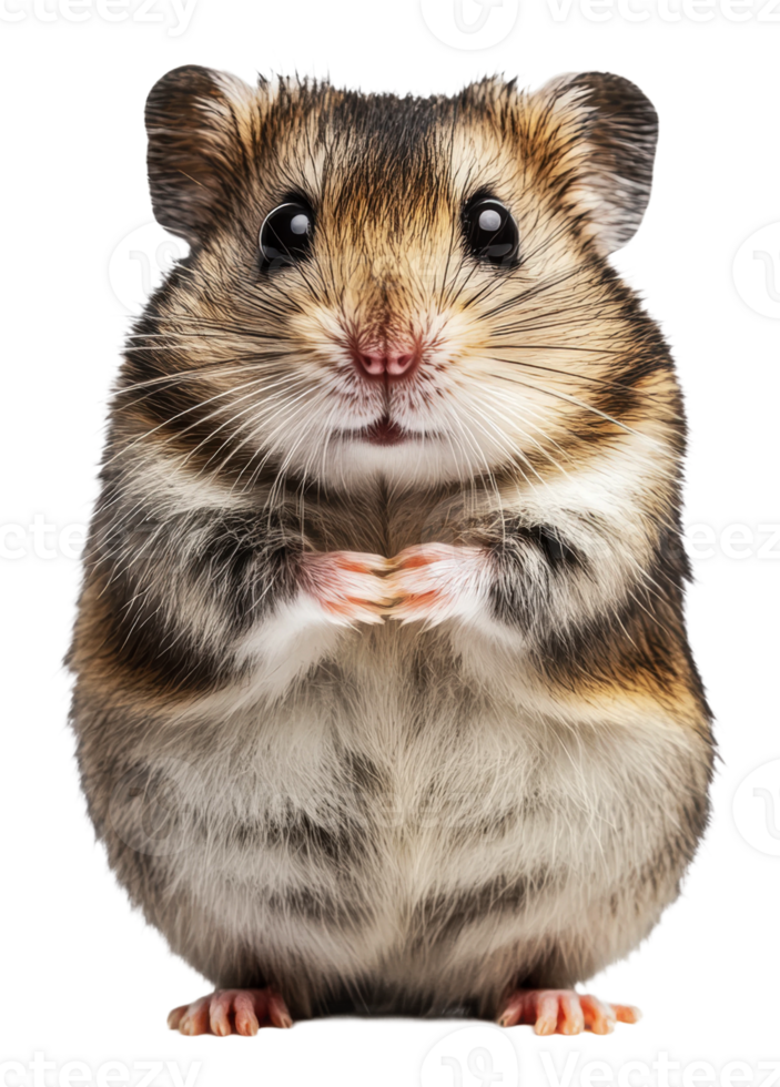 A cute hamster posing with tiny paws together, cut out - stock . png