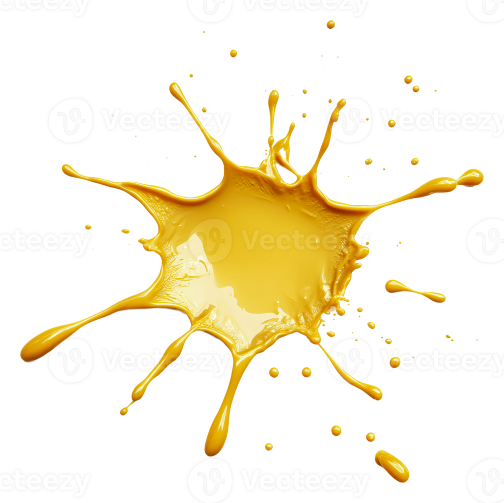 Yellow paint splash on a white background, cut out - stock . png