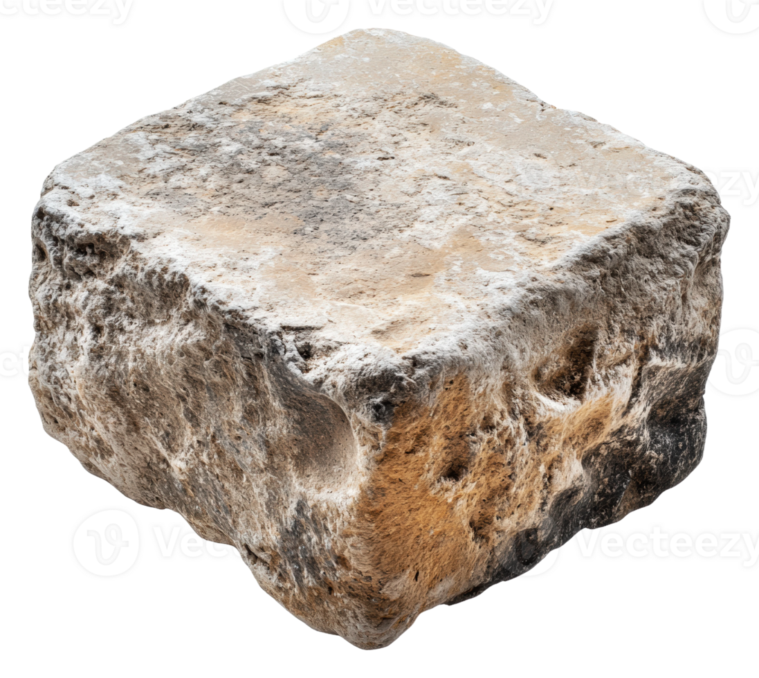 Outdoor natural rock block in rural area, cut out - stock . png