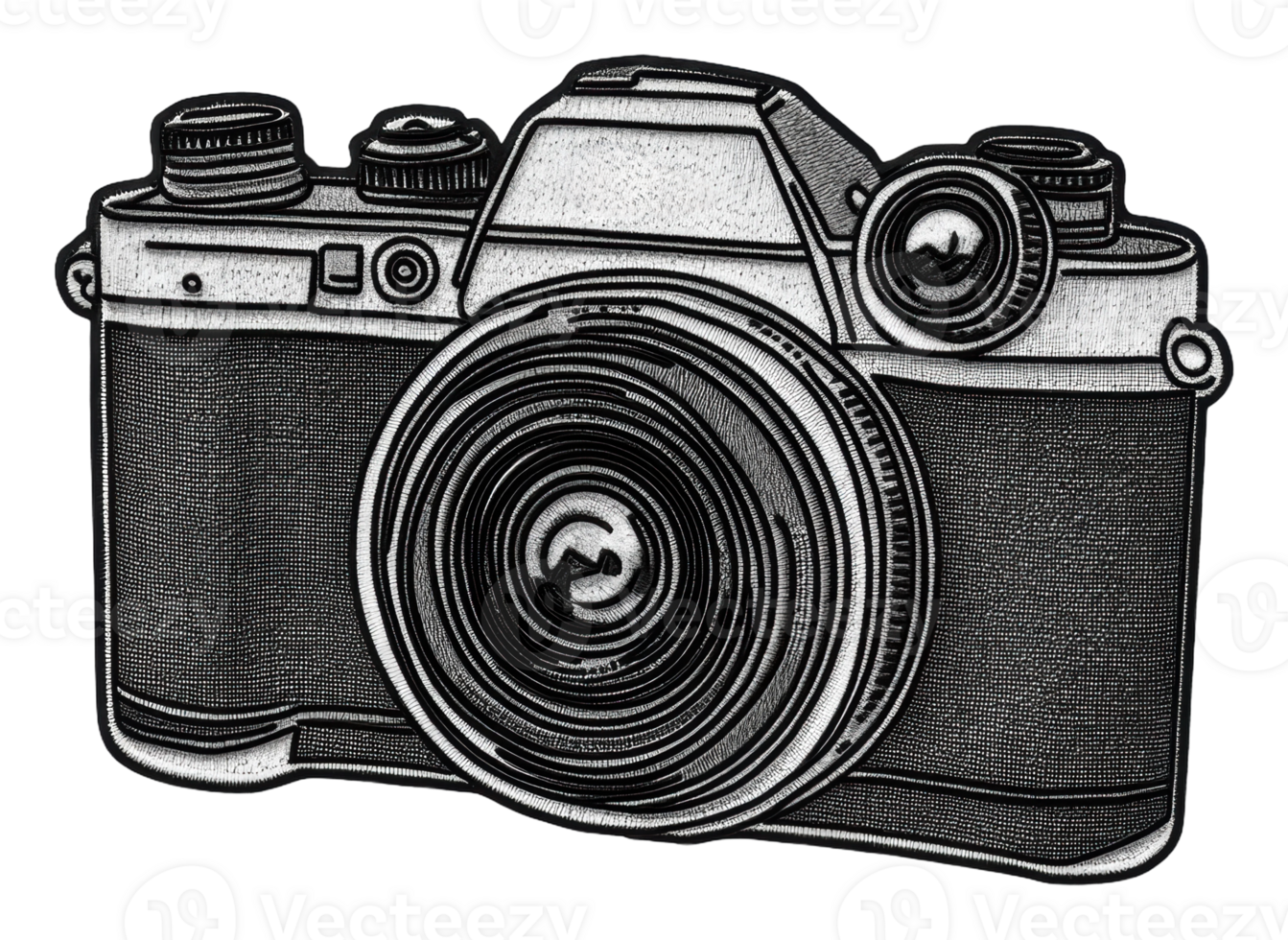 Intricate vintage camera on display, cut out - stock . png