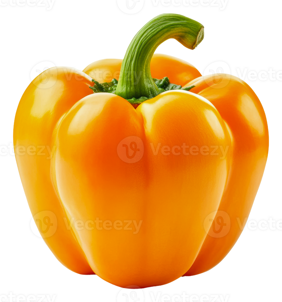 Fresh yellow bell pepper on a white background, cut out - stock . png