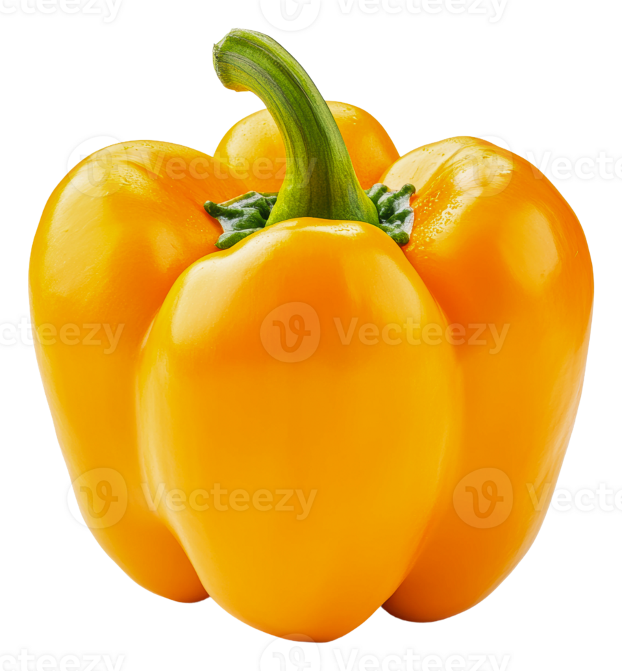 Yellow bell pepper on a clean white background, cut out - stock . png