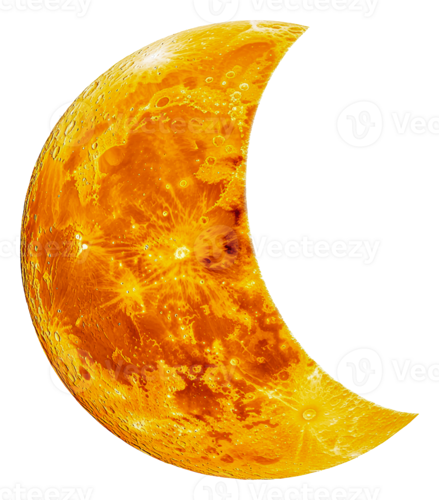 Partial solar eclipse viewed in a clear sky, cut out - stock . png