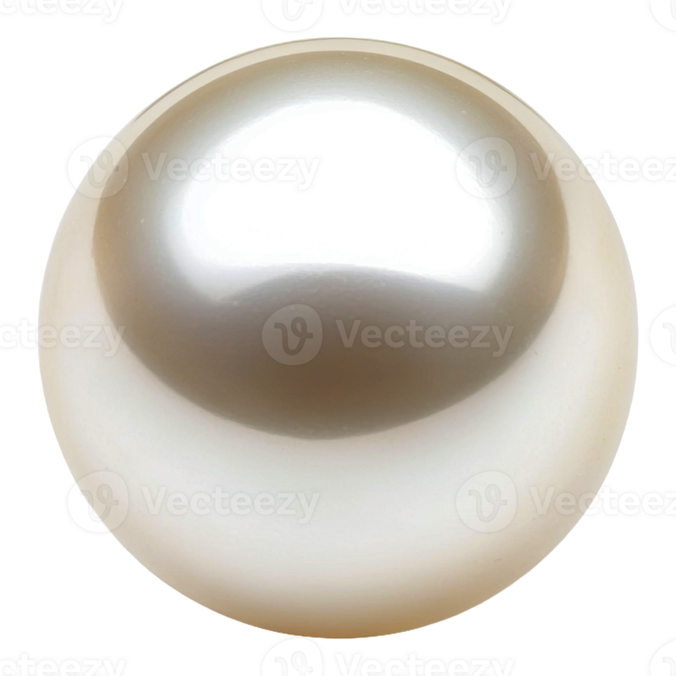A close-up view of a natural, lustrous pearl, cut out - stock . png