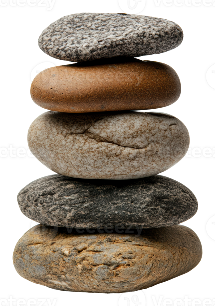 Stacked stones balancing in a serene arrangement, cut out - stock . png
