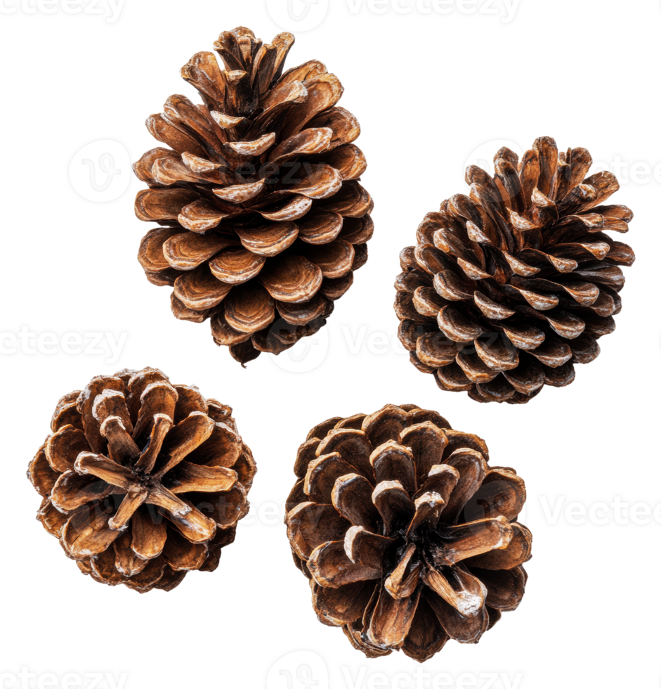 mooi pijnboom kegels geregeld Aan een duidelijk oppervlak, besnoeiing uit - voorraad . png