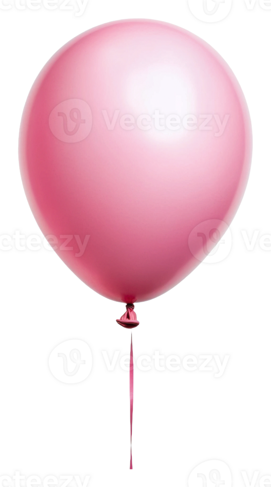 Pink balloon floating against a plain background, cut out - stock . png