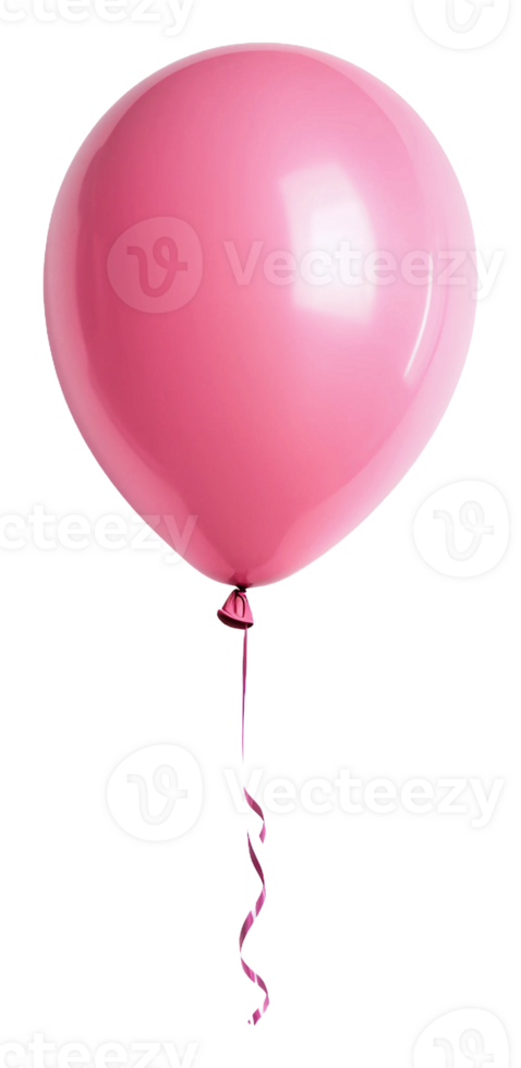 Pink balloon floating gently in soft light, cut out - stock . png