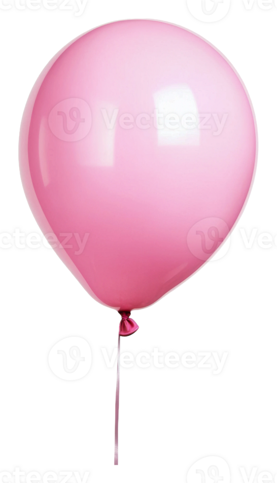 Pink balloon floating gently in the air outdoors, cut out - stock . png