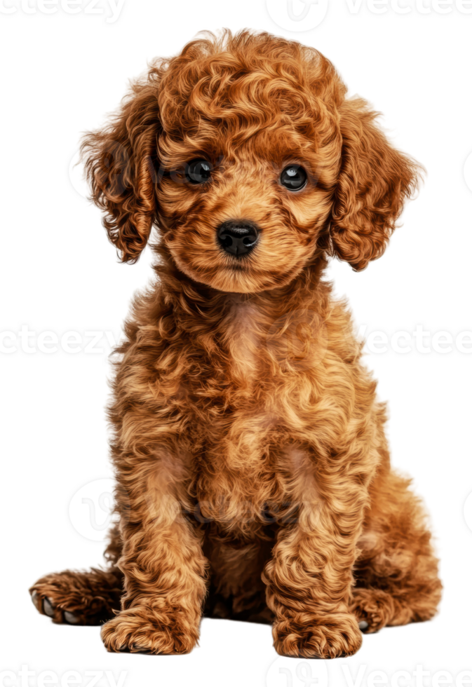 Curly puppy on white background, cut out - stock . png