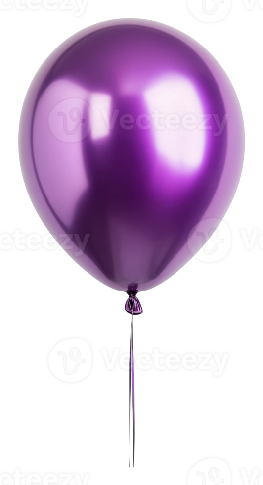 Purple balloon on plain background, cut out - stock . png