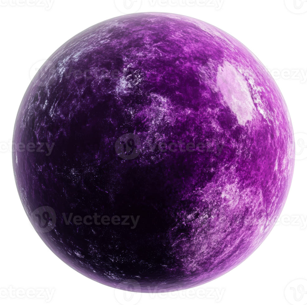 A vibrant purple planet in a deep cosmic space, cut out - stock . png