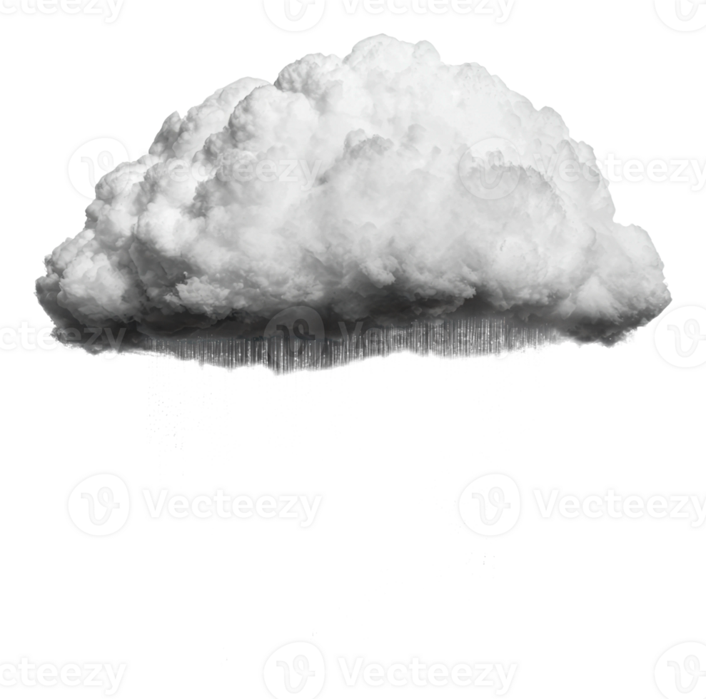 Dense rain cloud forming over a tranquil landscape, cut out - stock . png