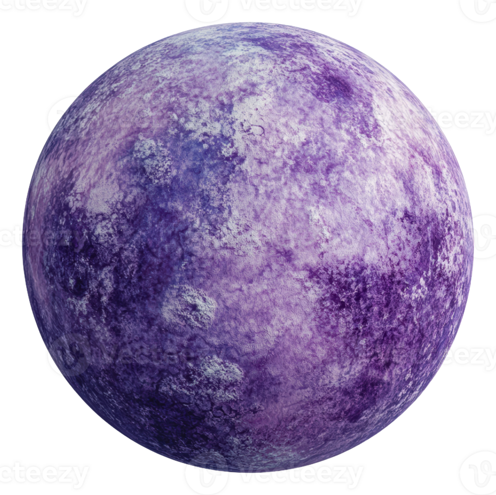 A vibrant purple planet floating in the cosmos, cut out - stock . png