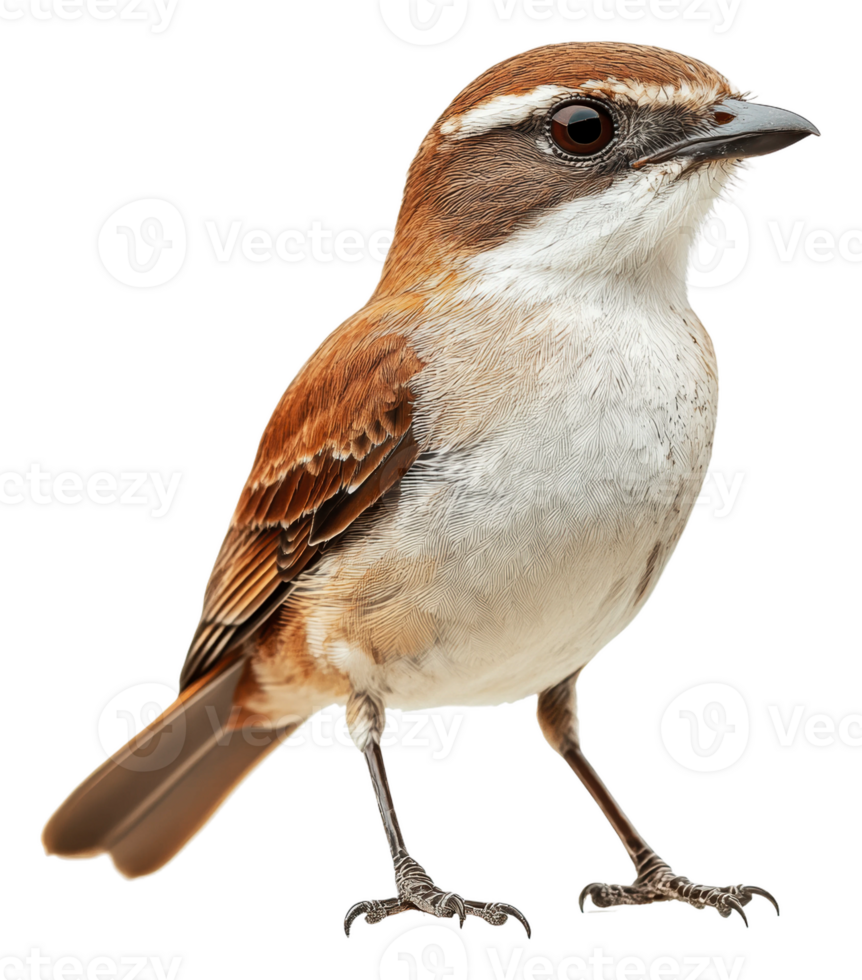 A beautiful shrike perched gracefully outdoors, cut out - stock . png