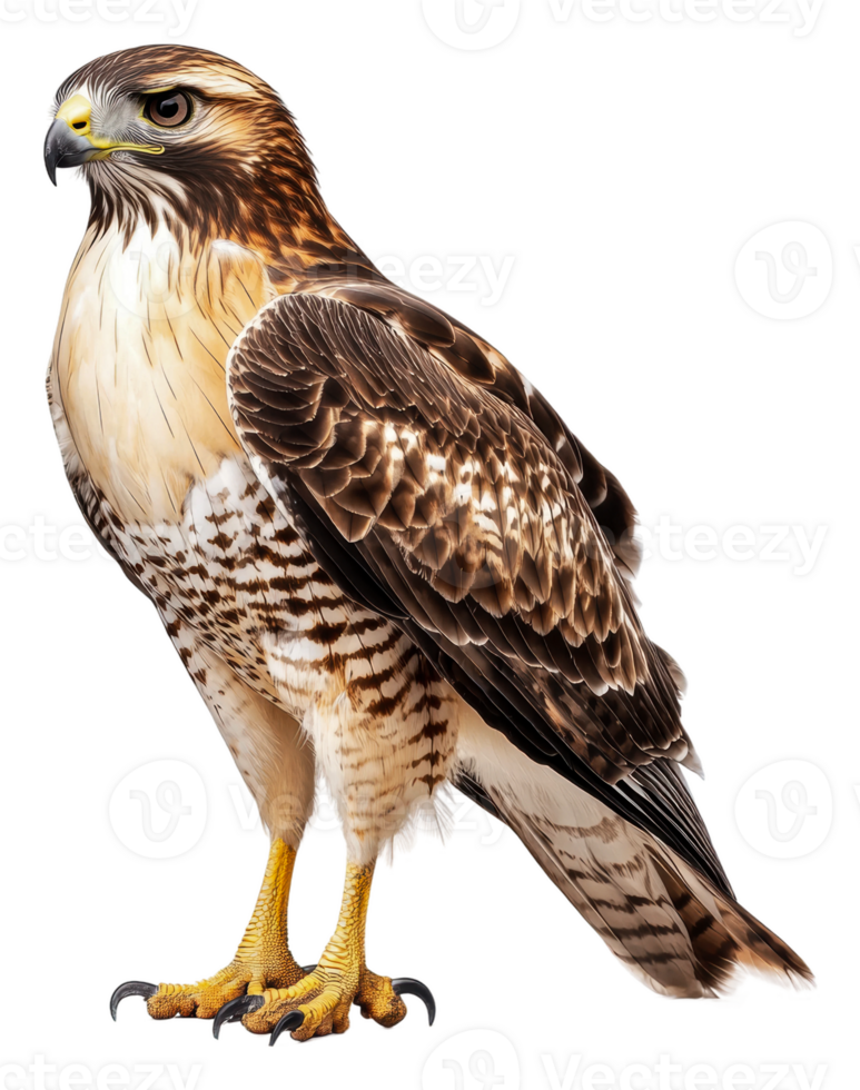 A hawk perched gracefully in natural light, cut out - stock . png