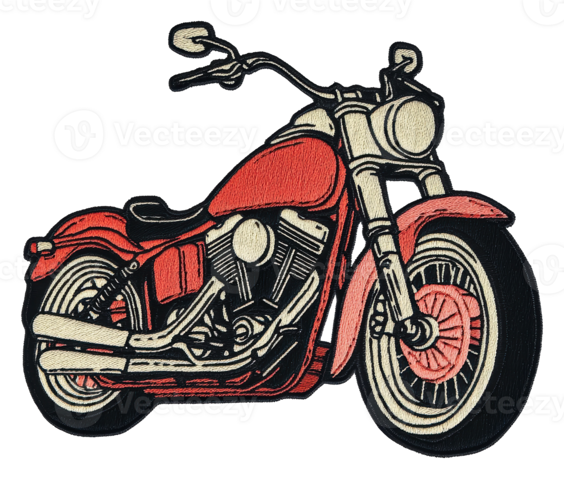 Stylish red motorcycle with great design, cut out - stock . png