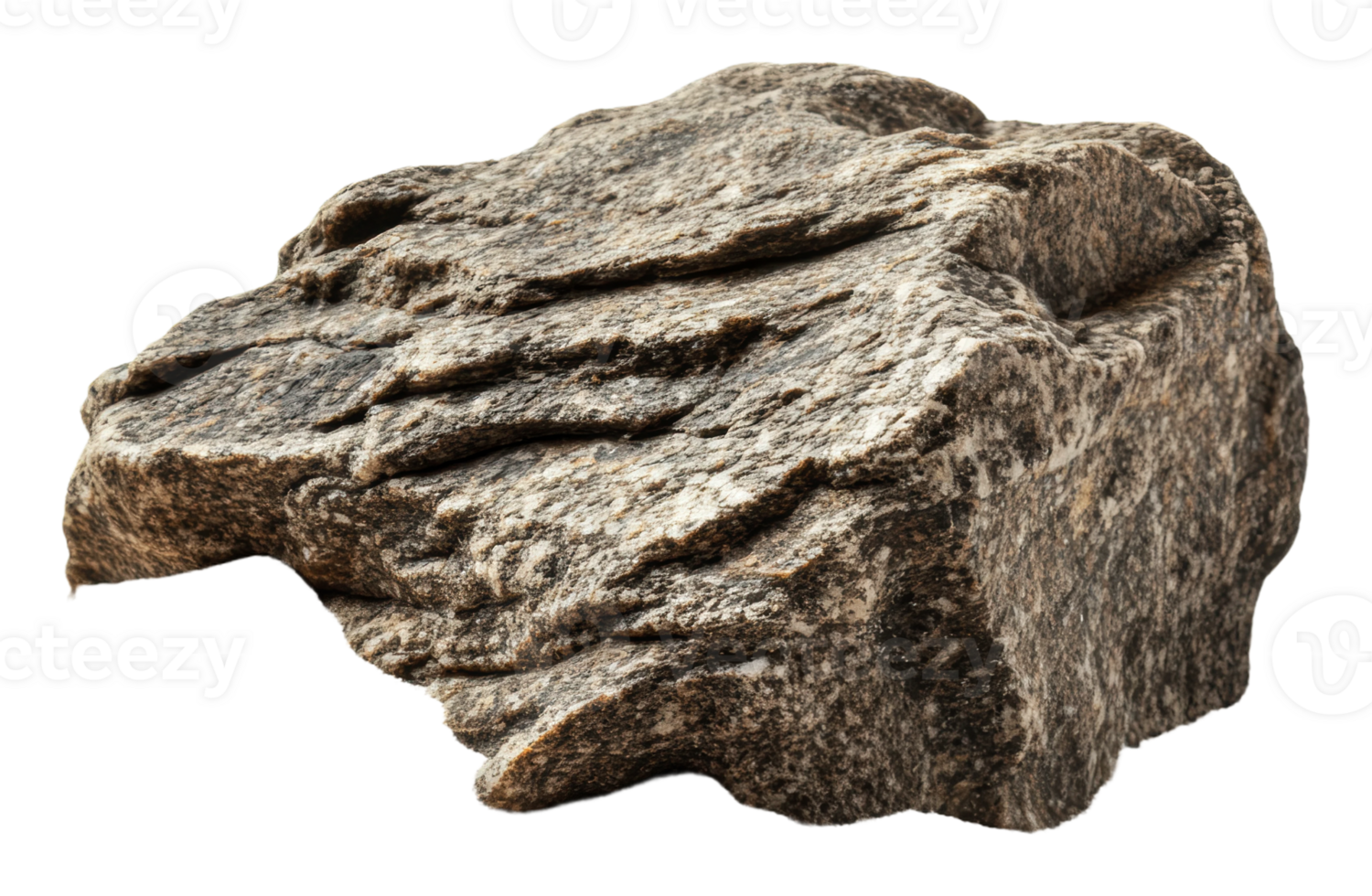 Textured natural stone on white background, cut out - stock . png