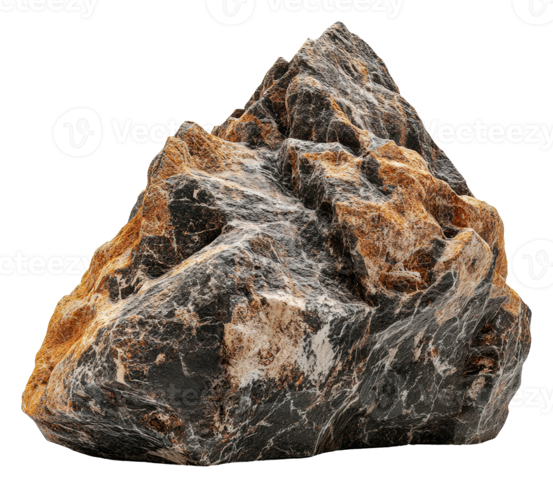 Natural stone rock formation with unique textures, cut out - stock . png