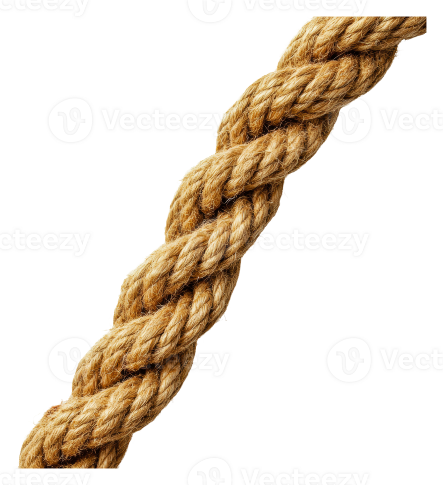 Twisted natural fiber rope for many uses, cut out - stock . png
