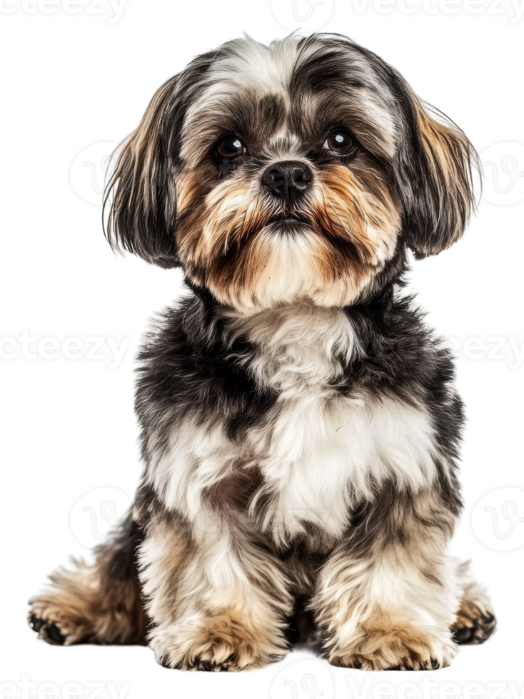 Black and brown dog on a white background, cut out - stock . png