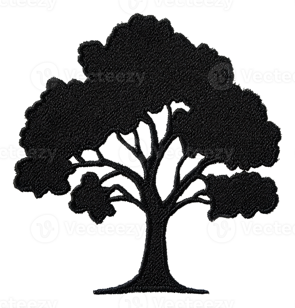 Tree silhouette on white background, cut out - stock . png