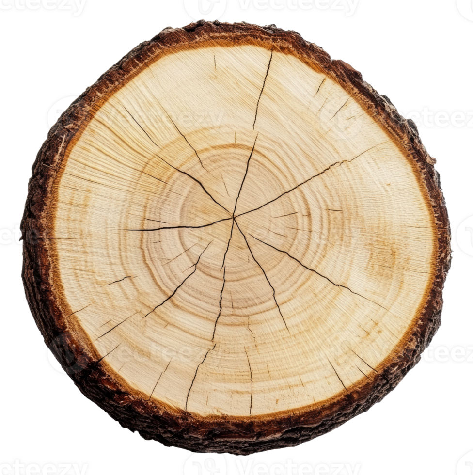 Tree stump cross-section on white, cut out - stock . png