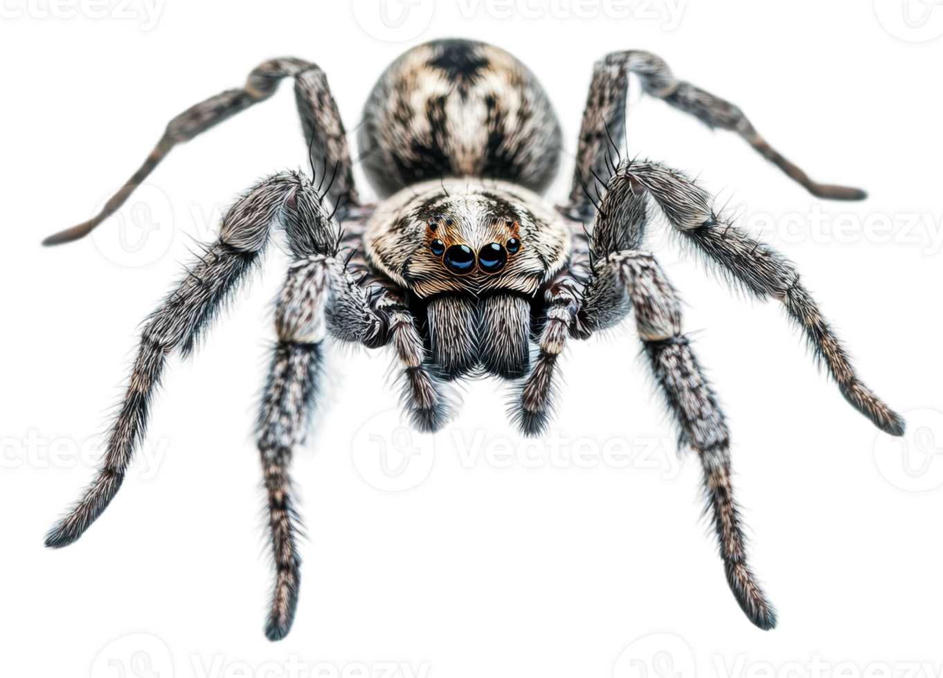 Close-up of a spider on a white background, cut out - stock . png