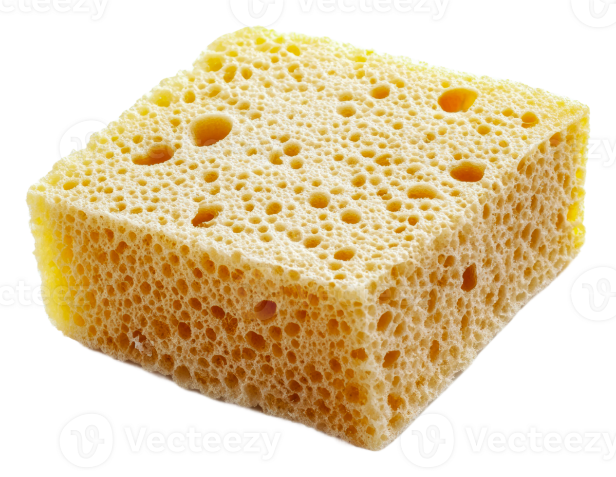 Yellow natural sponge on a white background, cut out - stock . png