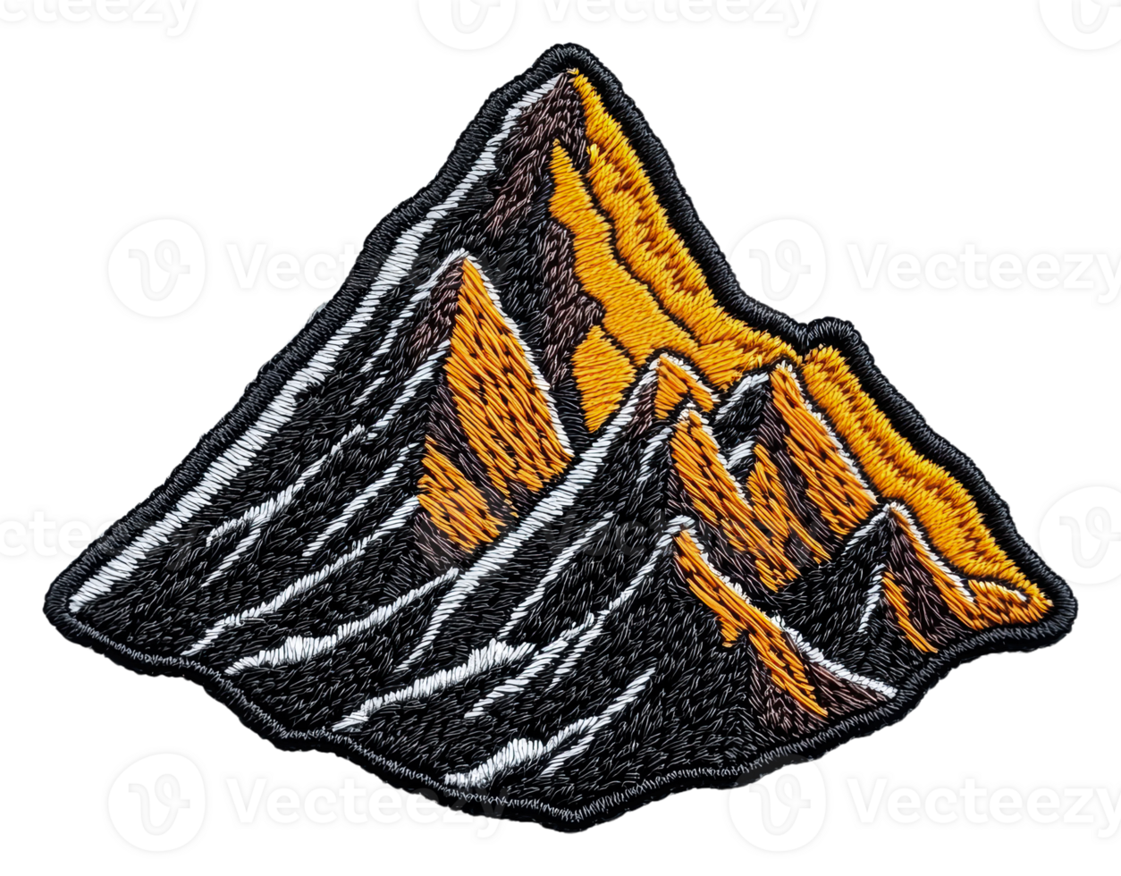Vibrant mountain patch for adventurers, cut out - stock . png