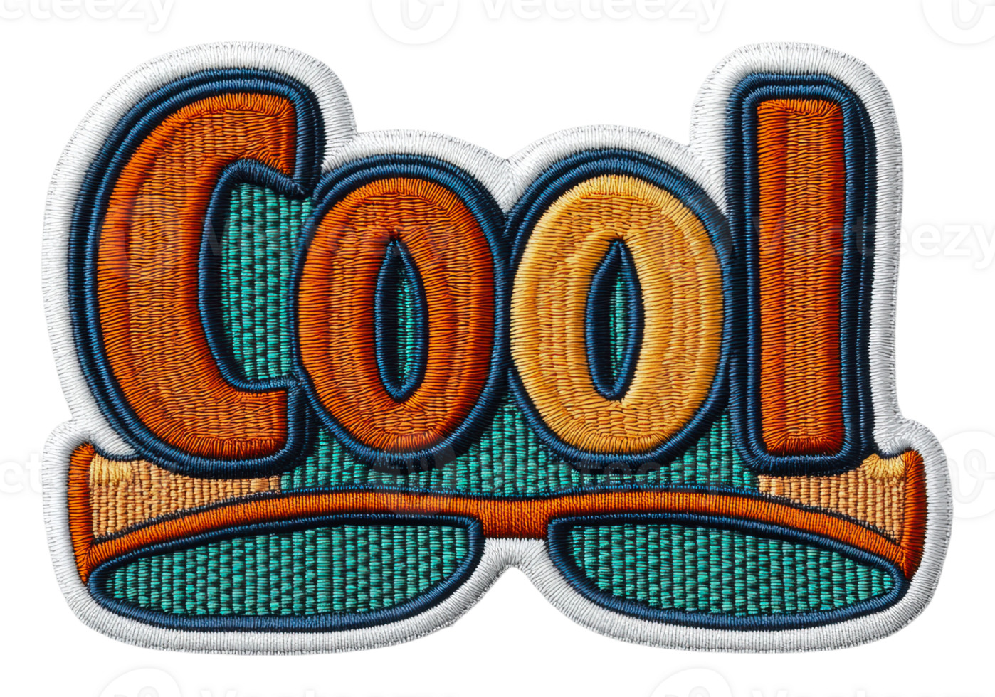 Retro 'Cool' embroidered patch, cut out - stock . png