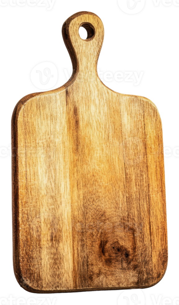 Handle cutting board on plain background, cut out - stock . png