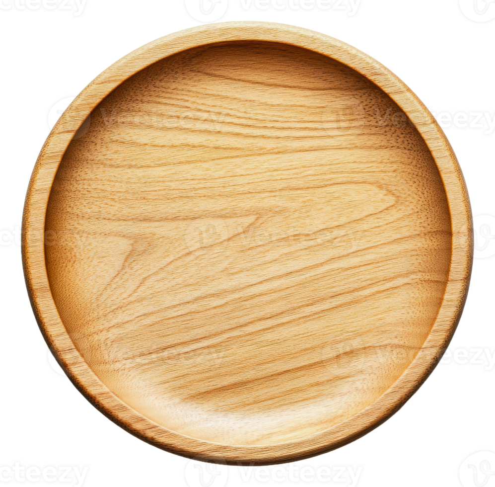 Wooden plate with a smooth finish, cut out - stock . png
